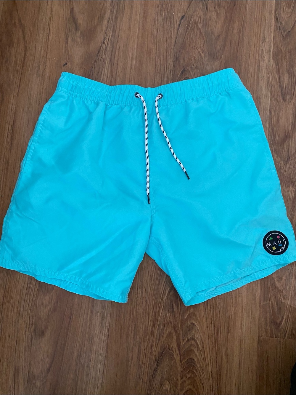 Maui and Sons Bright Teal Swim Trunks with Drawstring